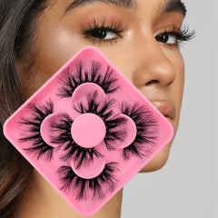 3 Pairs D Curl Faux Mink False Eyelashes, Thick and Fluffy, Waterproof