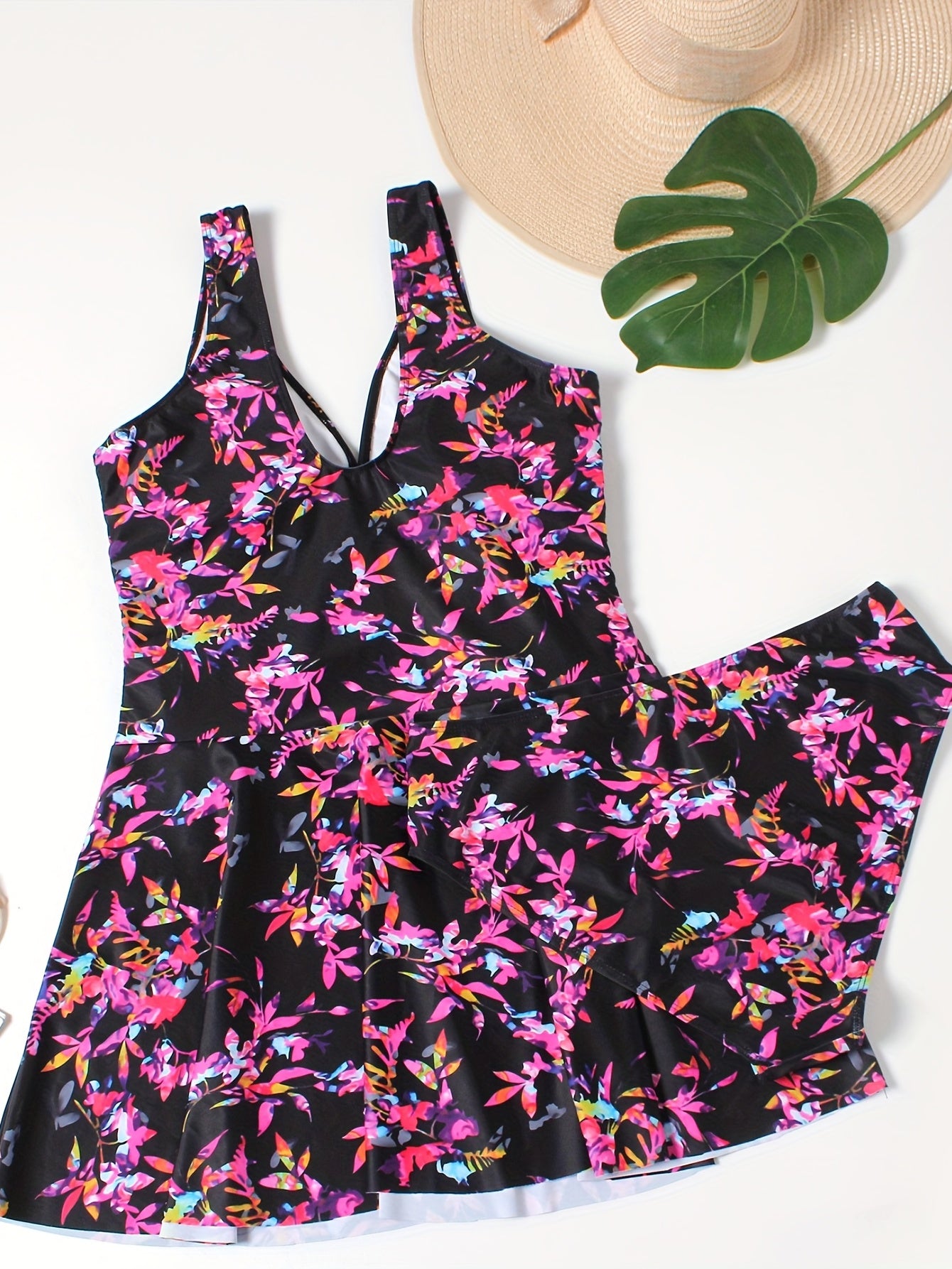  Floral V-Neck Tankini Set