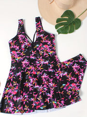  Floral V-Neck Tankini Set