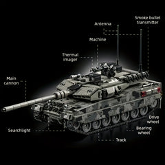 Rotating Track Tank Model Building Set Adult DIY Historical Vehicle