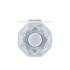 Concrete Candle Jar Silicone Mould Round Lotus Candle Holder Cement Plaster Mold