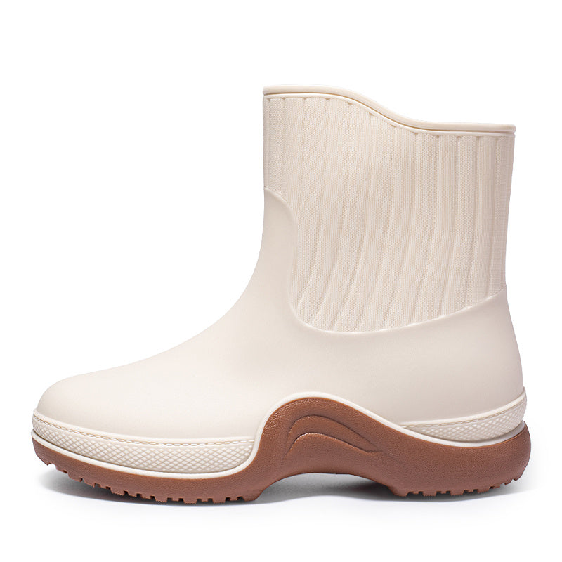 Women's Waterproof Rainboots Solid Mid Calf Boots