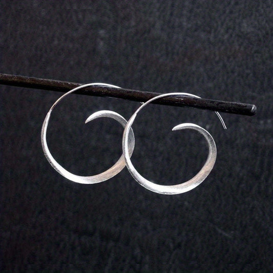Golden Silvery Dangle Earrings Retro Style Silver Plated Jewelry