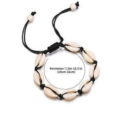 Shell Beads Bracelet Boho Style Adjustable Braided Summer Beach Jewelry