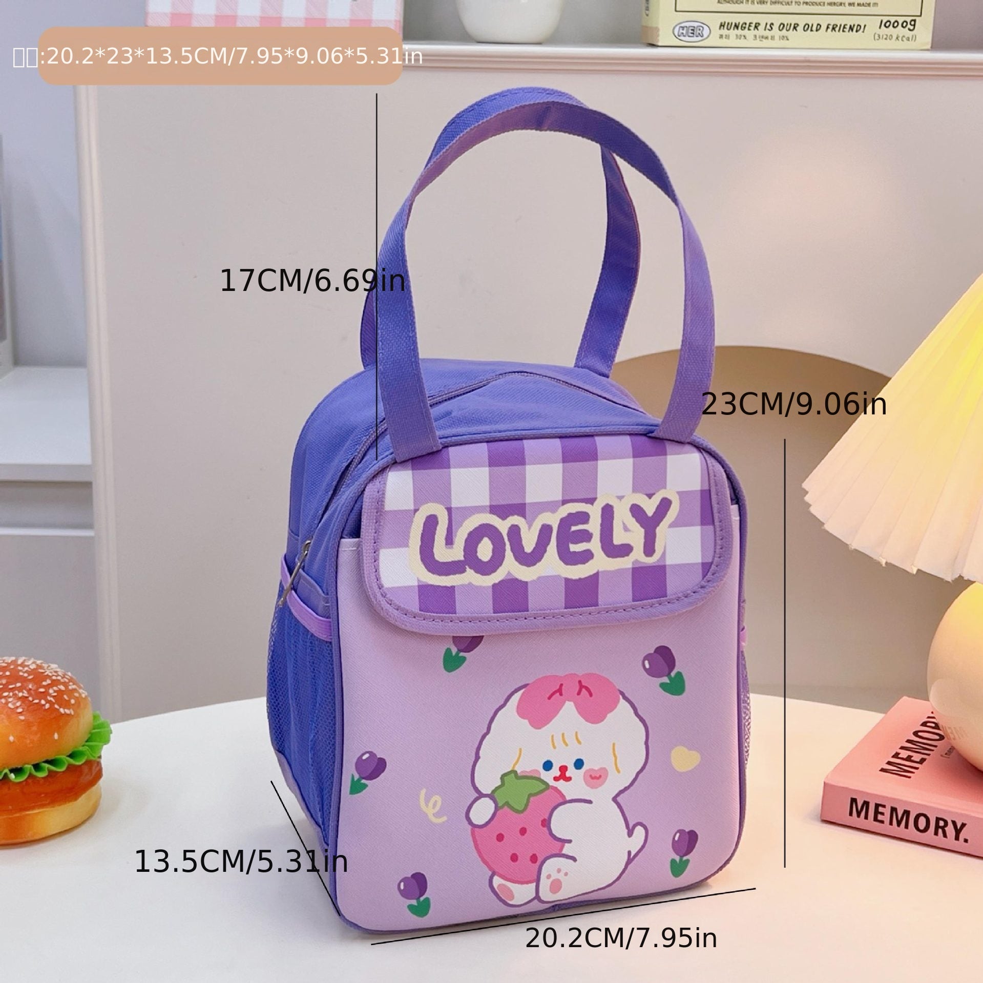 Cartoon Bear Lunch Bag Thermal Insulated Large Capacity Portable Food Storage