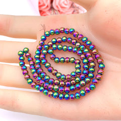 Natural Rainbow Hematite Beads Spacer Beads for DIY Bracelet Jewelry Making