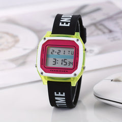 Digital Watch Silicone Strap LED Display Time Date