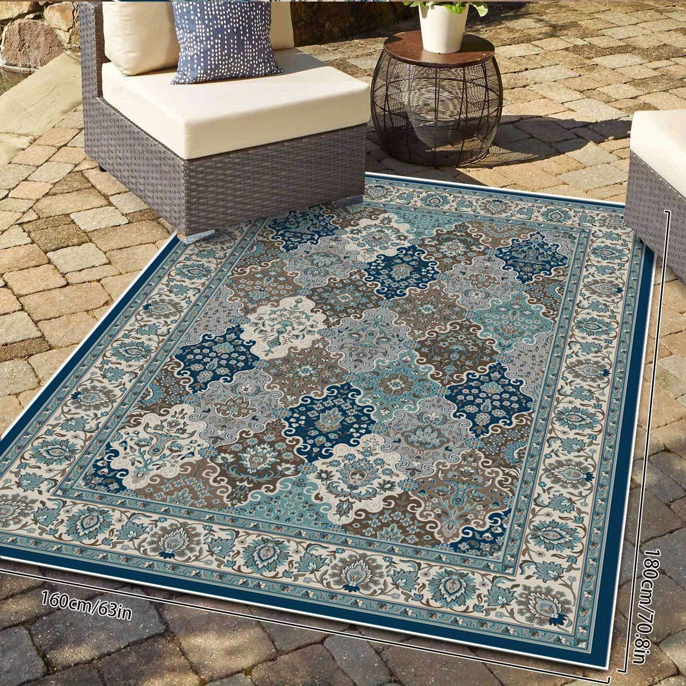 Vintage Boho Area Rugs Non Slip Low Pile Washable
