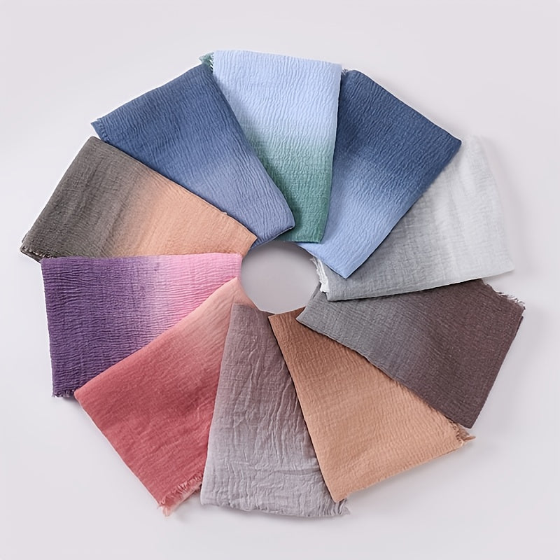 Gradient Linen Turban Scarf for Women