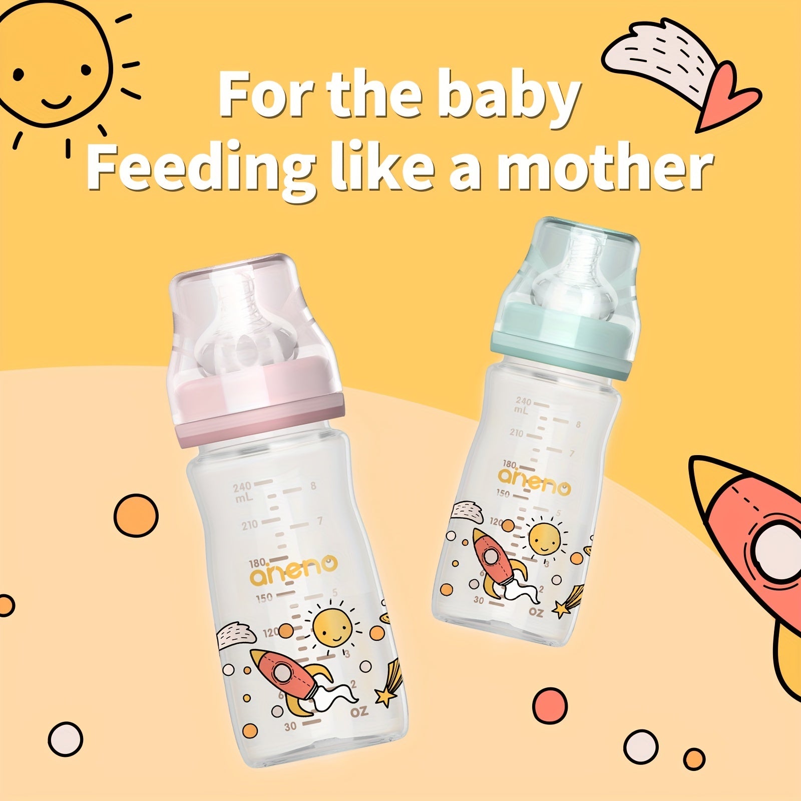 240ML Baby Wide Mouth Feeding Bottle for Breastfeeding