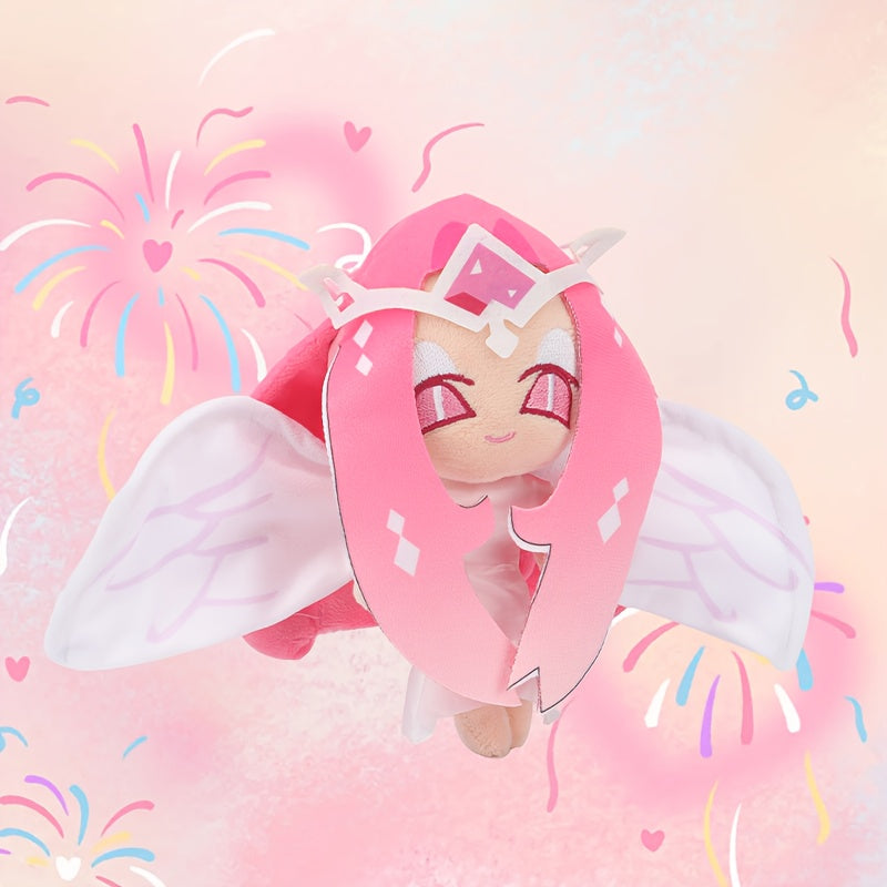 Pink Plush Anime Character with Wings & Crown Stuffed Toy