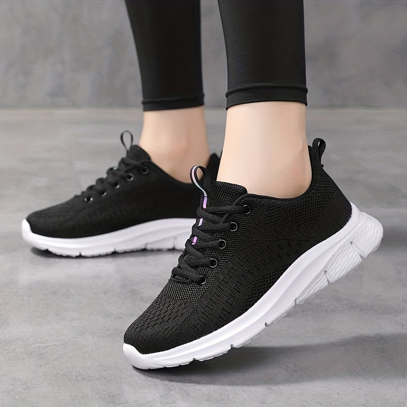 Women's Sporty Non-slip Running Shoes Lace Up Outdoor Mesh Sneakers Lightweight