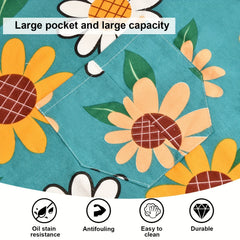 Waterproof Floral Apron with Pocket for Kitchen Gardening and Salon