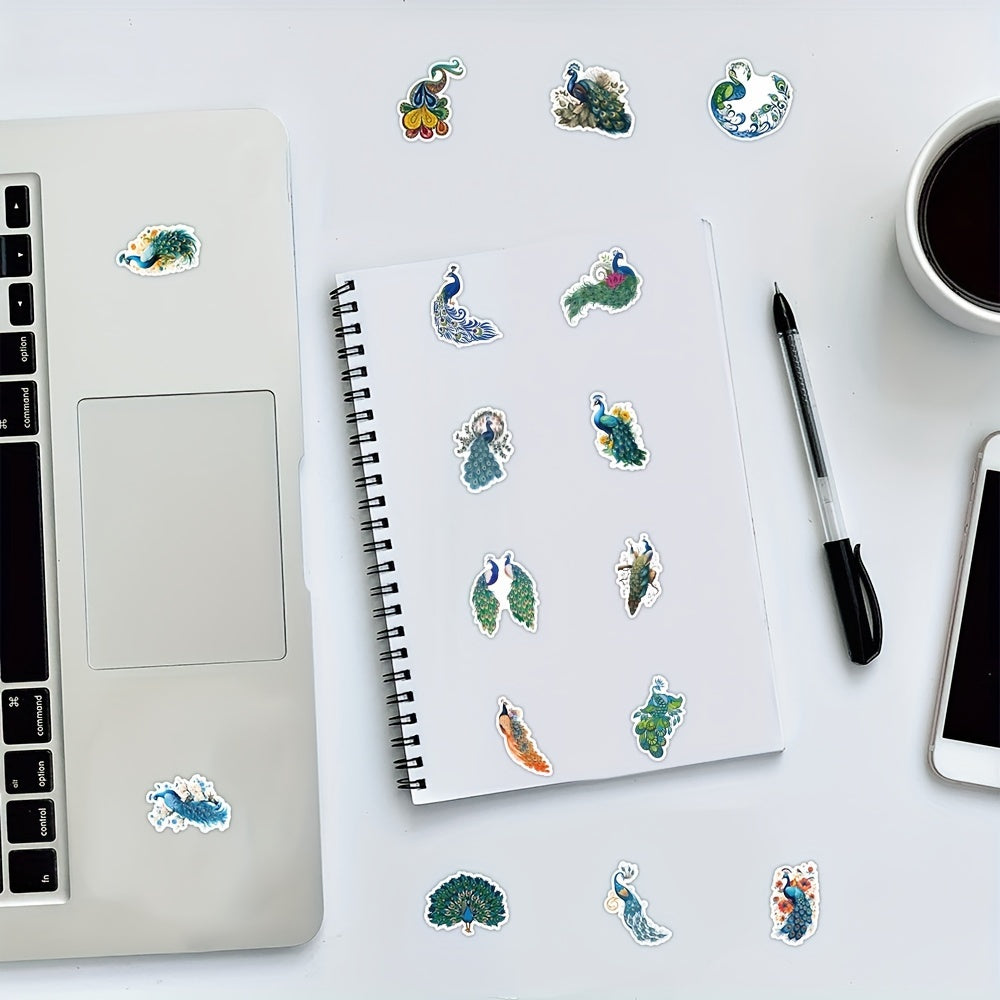 50pcs Cartoon Peacock Graffiti Stickers Laptop Helmet Skateboard Waterproof DIY