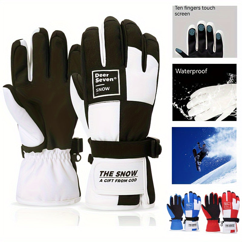 Touch Screen Skiing Gloves Winter Windproof Water Resistant