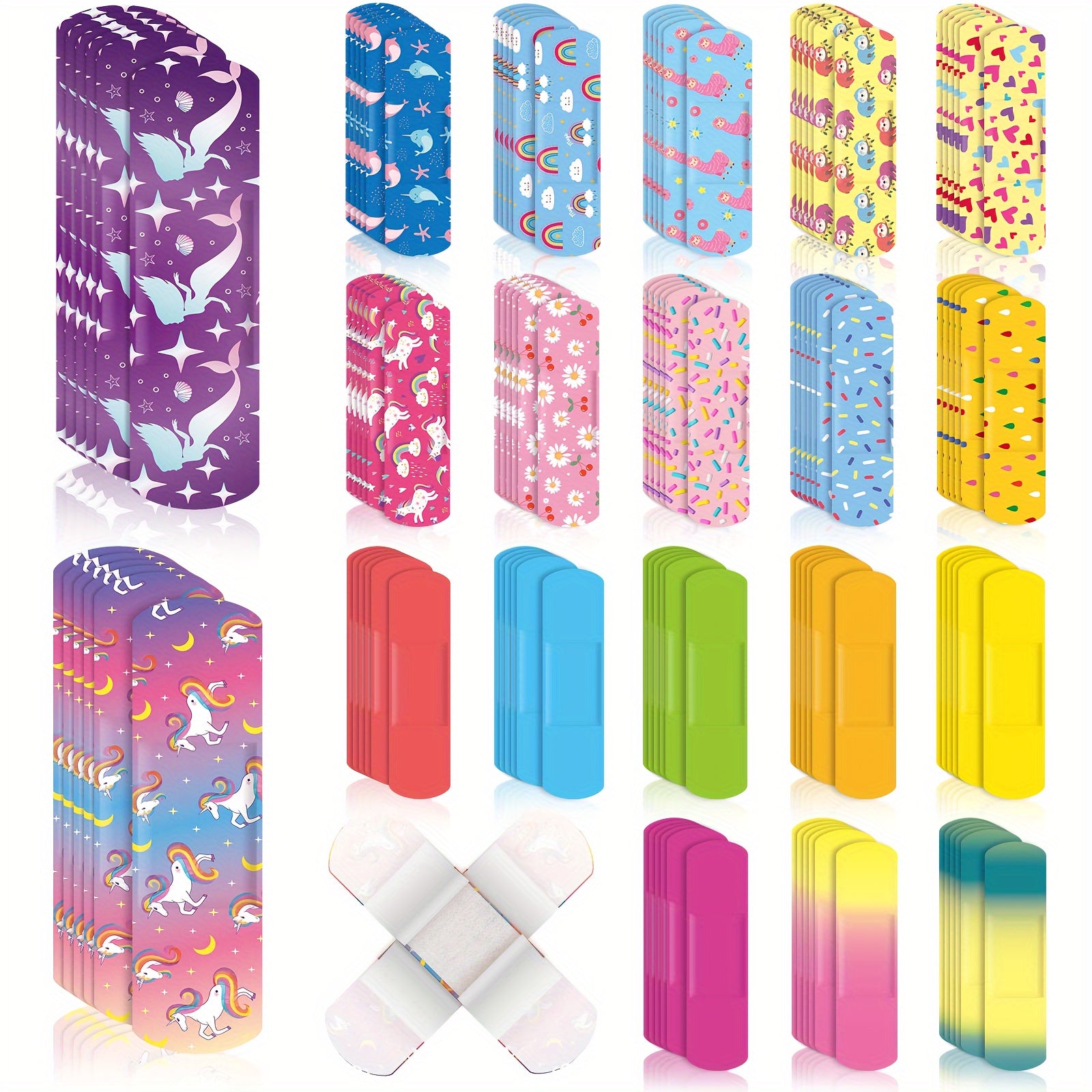 100pcs Cartoon Bandages Variety Pack 20 Styles