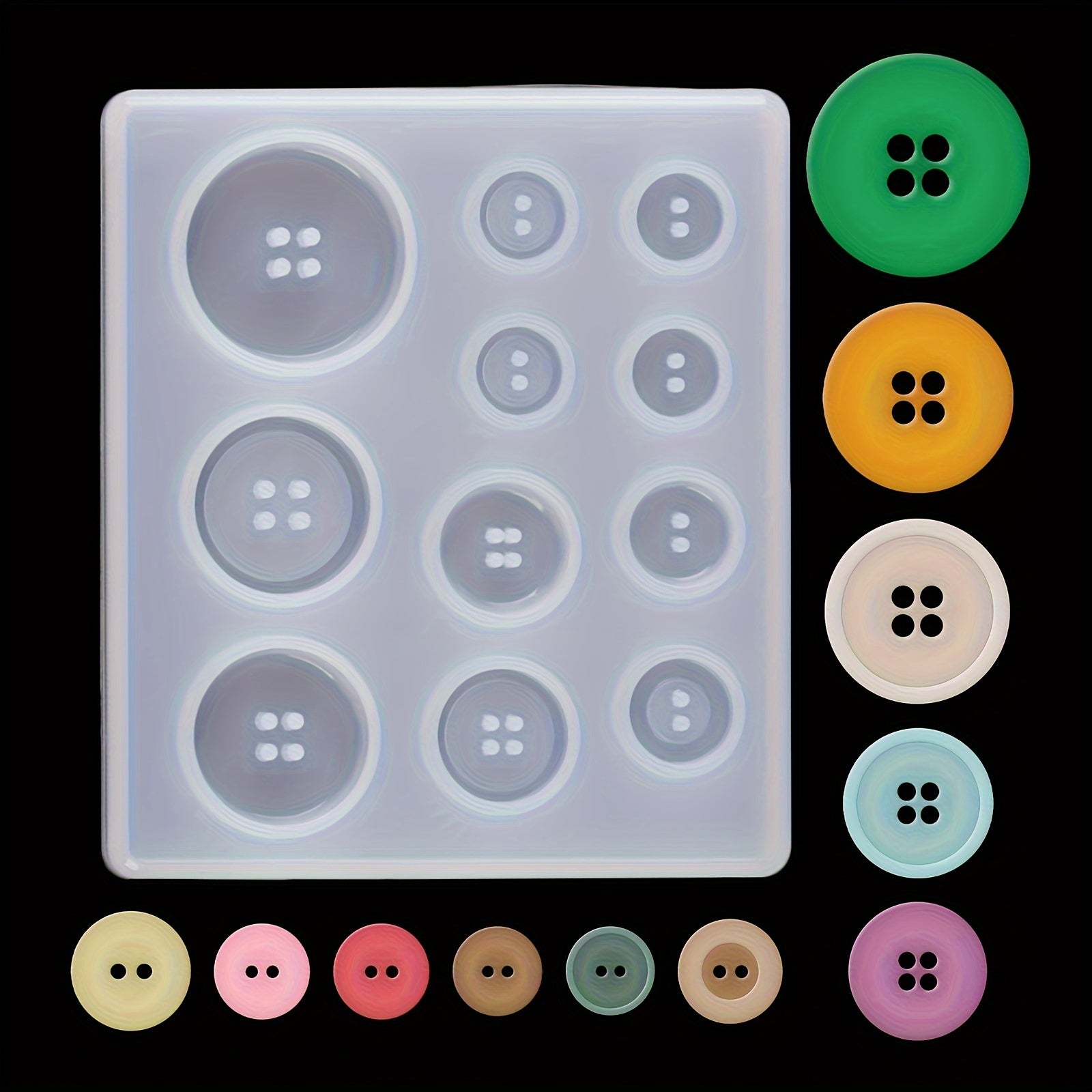 5 Sizes Button Resin Silicone Molds 10 12 15 20 25mm Round Shape Moulds