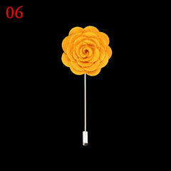 Chest Flower Two Tone Collar Suit Brooch Wedding Pin