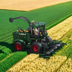 1162pcs Green Vertical Harvester Model Puzzle Toy Large Size Rural Tractor Mower