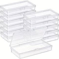 4pcs Plastic Box with Hinged Lid for DIY Crafts and Jewelry