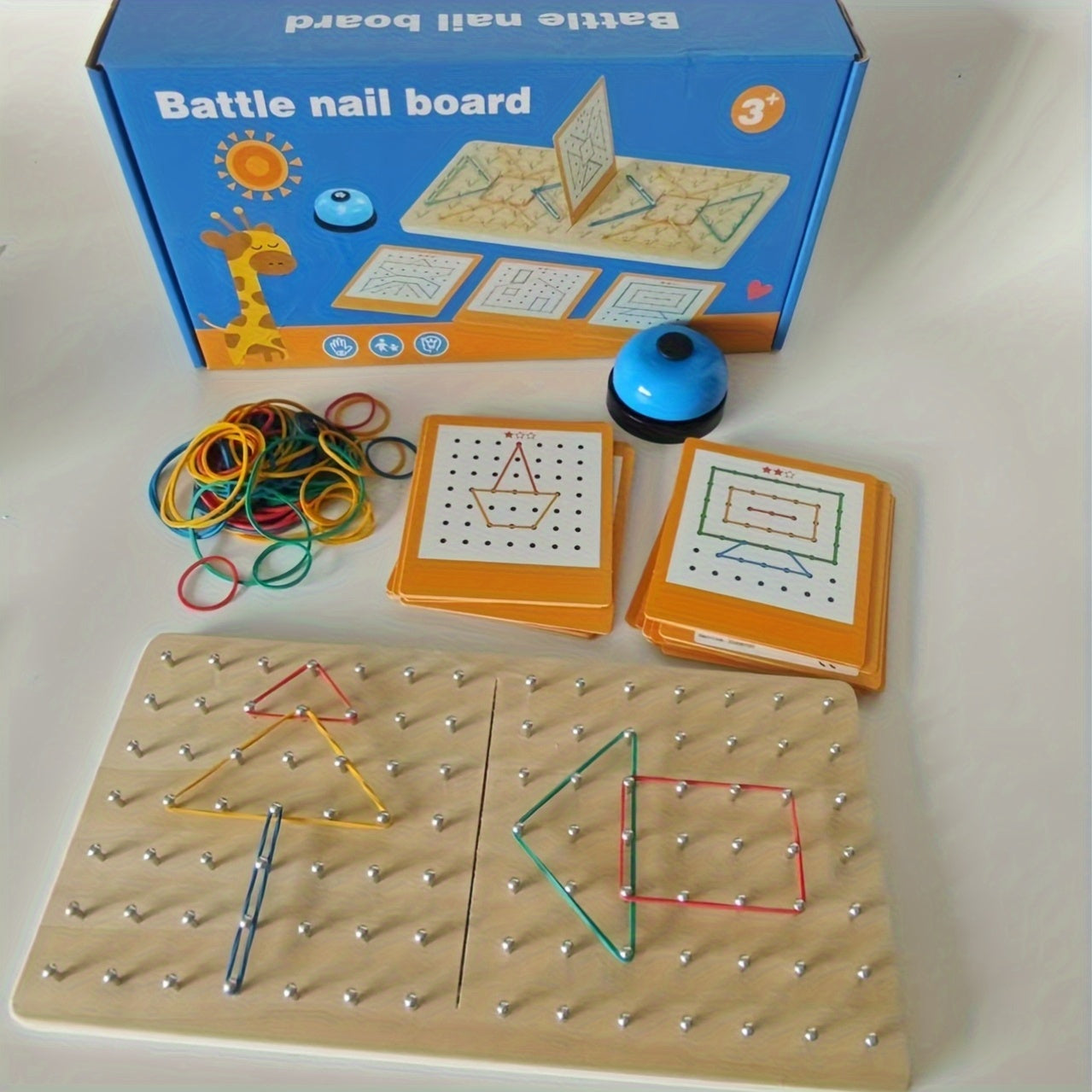 Geometric Shape Recognition Toy Wooden Nail Board Set