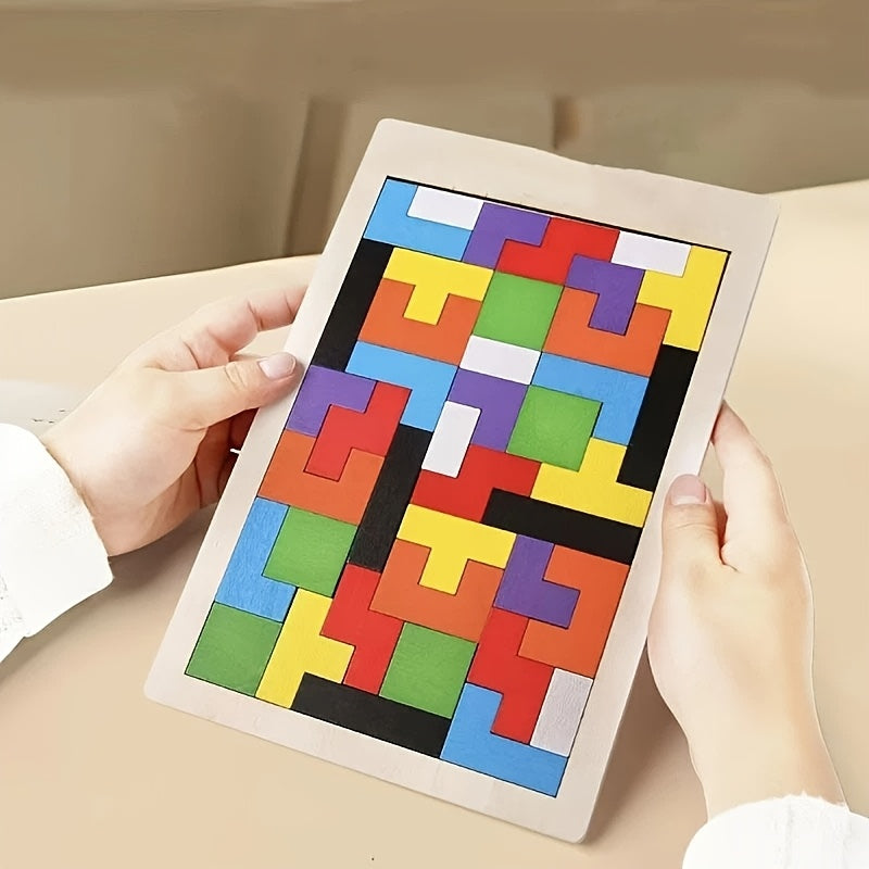 Wooden Building Blocks Puzzle Brain Flexibility Exercise Toy