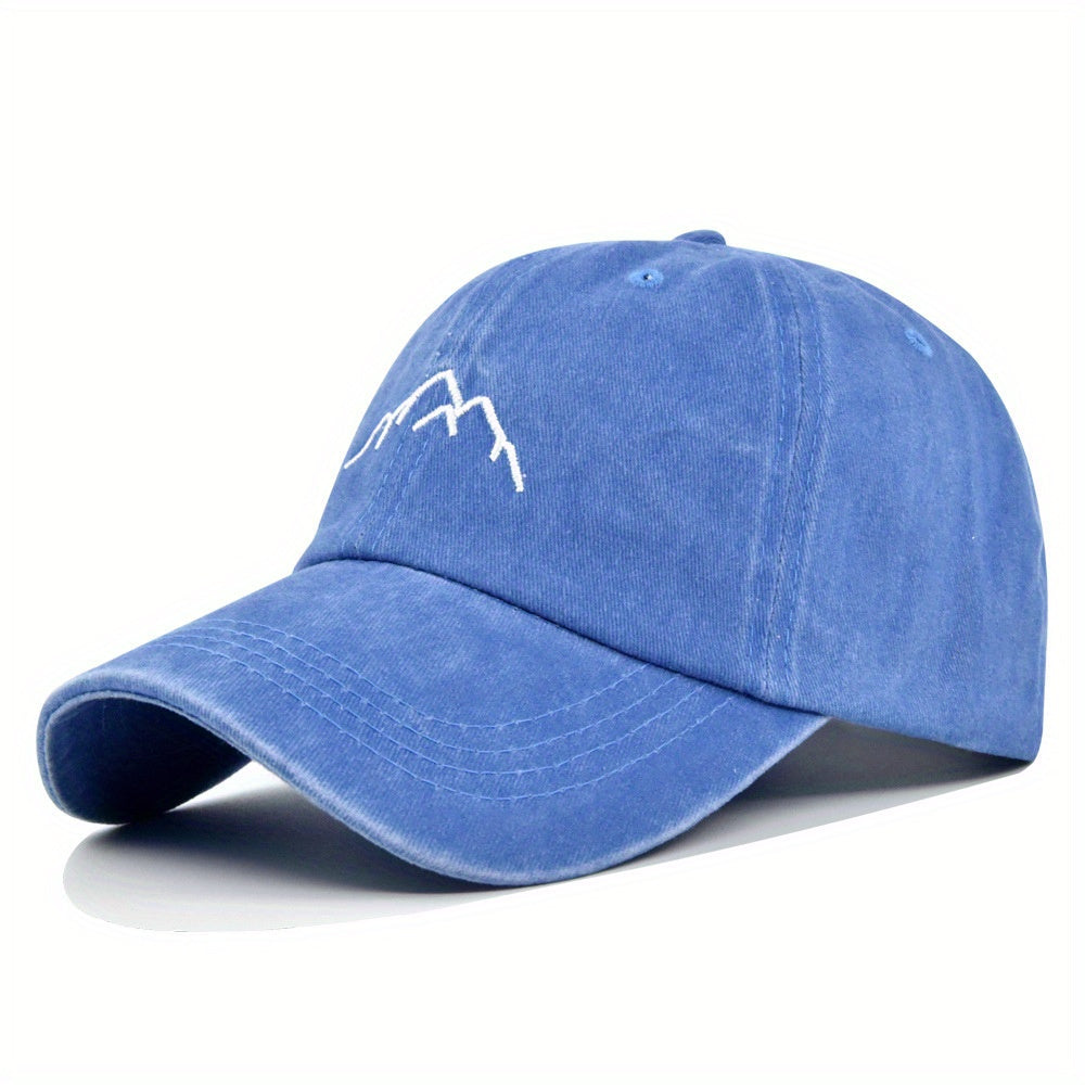 Mountain Embroidery Baseball Cap Sun Protection Hat Camping Hiking Fishing