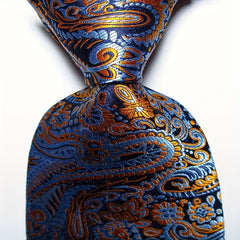 Paisley Tie Golden Pink Red Floral Neckties Business Outfit For Men