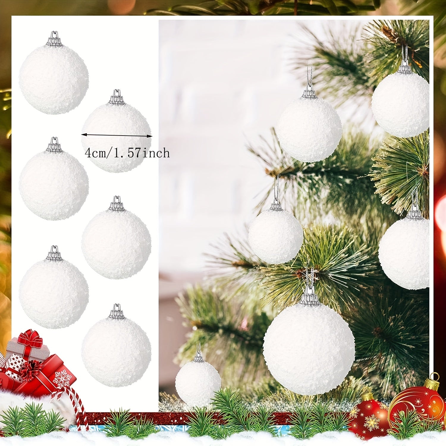 24pcs Christmas Snow Powder Ball Foam Ball Snow Ball Christmas Snow Ball...
