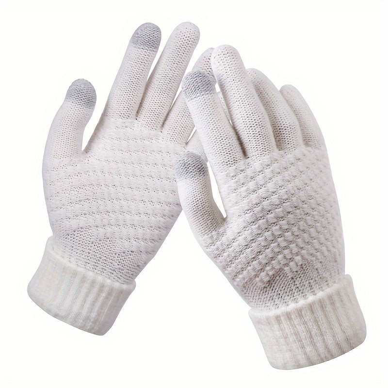 Women's Winter Touch Screen Gloves Warm Wool lined Knitted Gloves