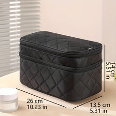 Double Layer Travel Cosmetic Case Waterproof Makeup Bag Organizer