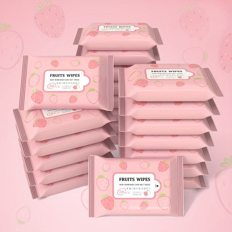 10 Disposable Wet Tissues for Baby Hand & Mouth Cleaning