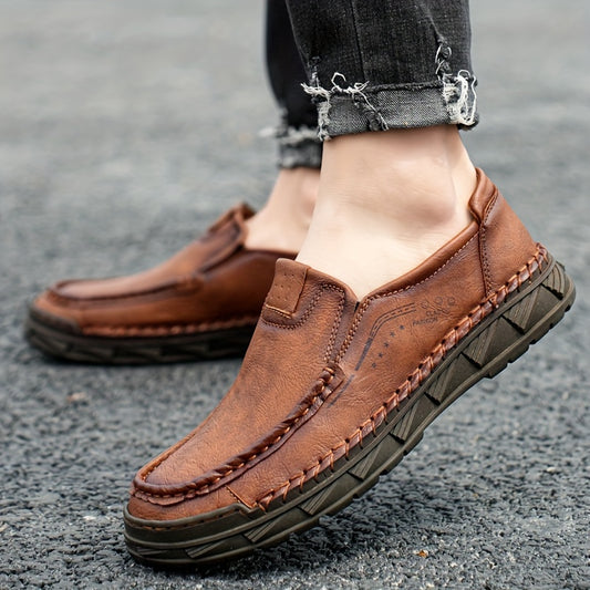 Men's Casual Slip On Leather Driving Shoes Soft Sole