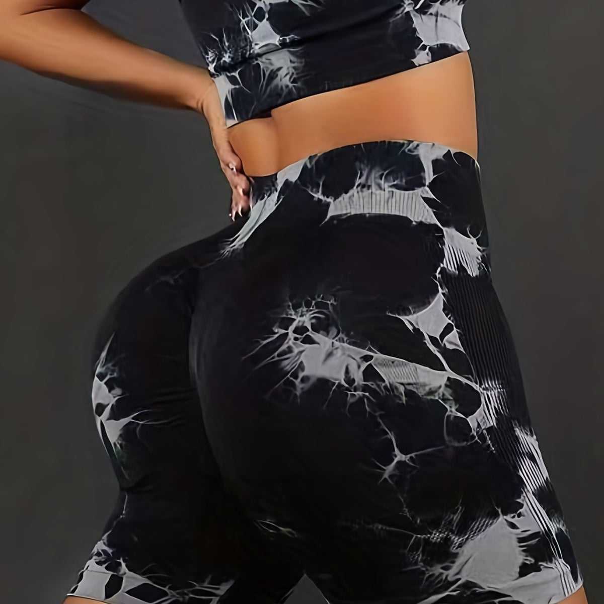 High Waist Tie Dye Yoga Shorts for Women Butt Lifting Leggings
