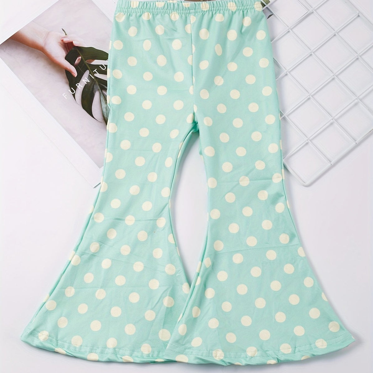 Girls Polka Dots Casual Flare Leg Pants for Spring & Summer