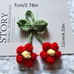 Puff Flower Pendant Hand Hook Woolen Flower Five Petals Small Flower