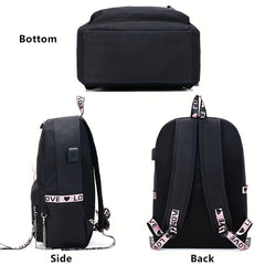 Large Capacity Canvas Laptop Daypack Chain Travel Backpack