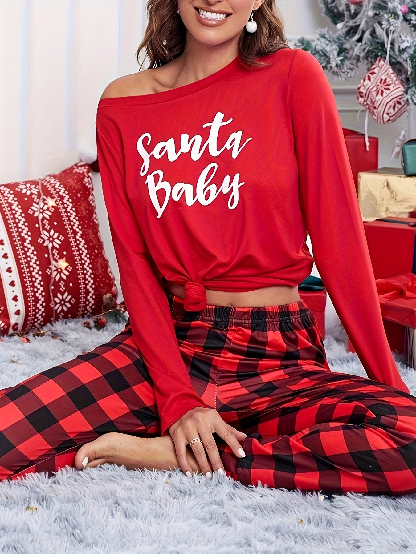  Christmas Sexy Lounge Set Women's Plus
