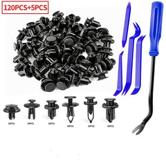 125pcs Nylon Bumper Push Fasteners + Removal Tool