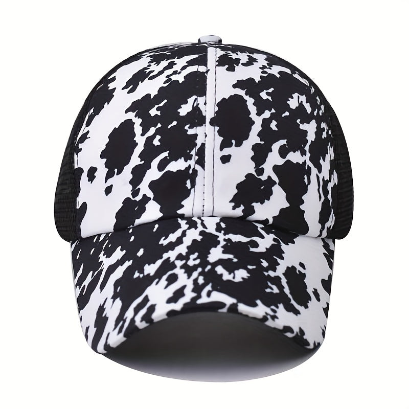 Cross Ponytail Cap Women's Men's Trucker Hat Summer Mesh