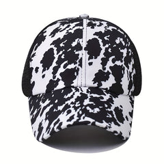Cross Ponytail Cap Women's Men's Trucker Hat Summer Mesh