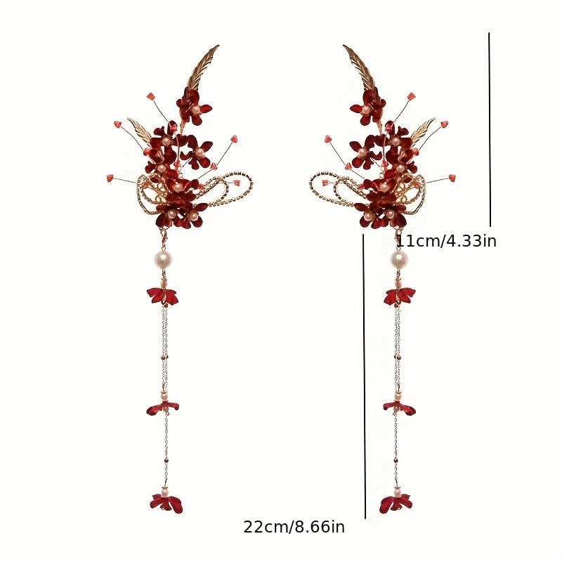 Pearl Tassel Flower Hair Clip Side Clip Hair Accessories