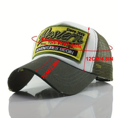 Women's Washed Mesh Baseball Cap Embroidered Snapback Outdoor Sun Hat