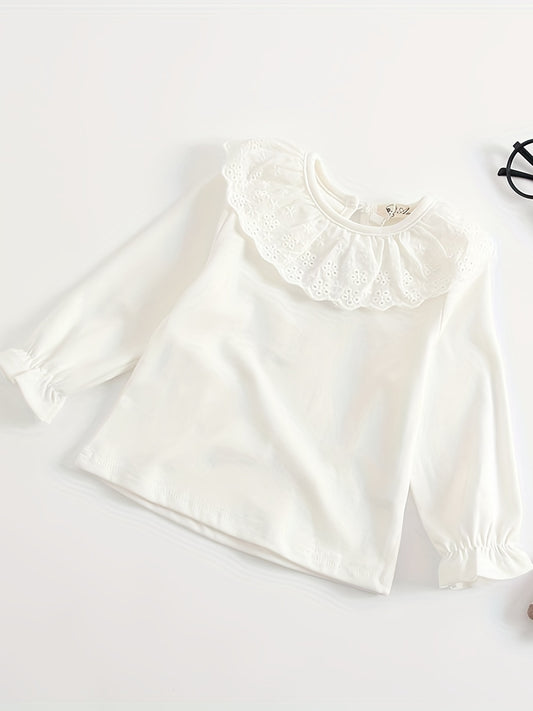 Toddler Baby Girls Doll Collar Long Sleeves T Shirt Top