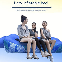 Portable Leaf Printed Inflatable Sofa for Beach and Camping