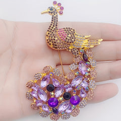 Sparkling Zircon Inlaid Alloy Brooch - Banquet Jewelry Gift