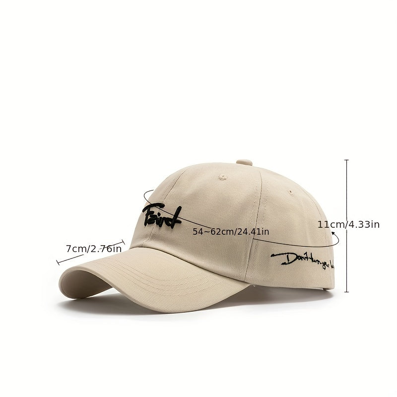 Peach Heart Embroidery Baseball Cap Solid Adjustable Women Sun Hats