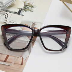 Cat Eye Clear Lens Glasses For Women Men Anti Light Jelly Frame