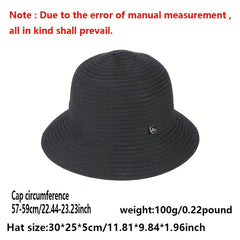 Stripe Jacquard Bucket Hat Sunscreen Summer Sun Hat Women's Casual Cloche Hats
