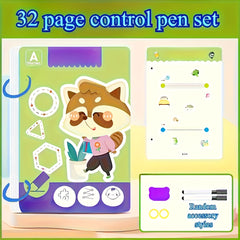 Kids Reusable Educational Practice Book with Erasable Writing Tools